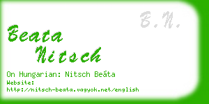 beata nitsch business card